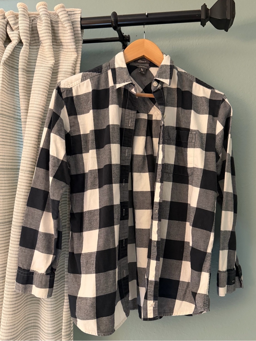 Eddie Bauer women’s flannel black and white checked size XS